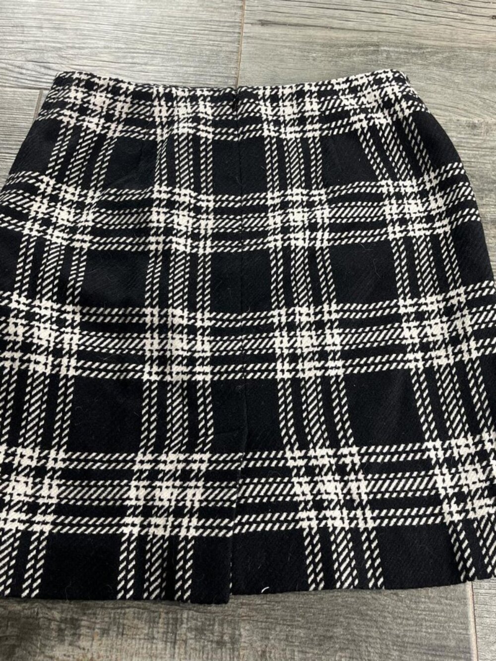 Talbots Women's Black and White Plaid A-Line Preppy Skirt